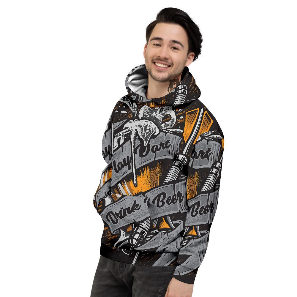 Play Dart Drink Beer Print Men's Hoodie-grizzshop