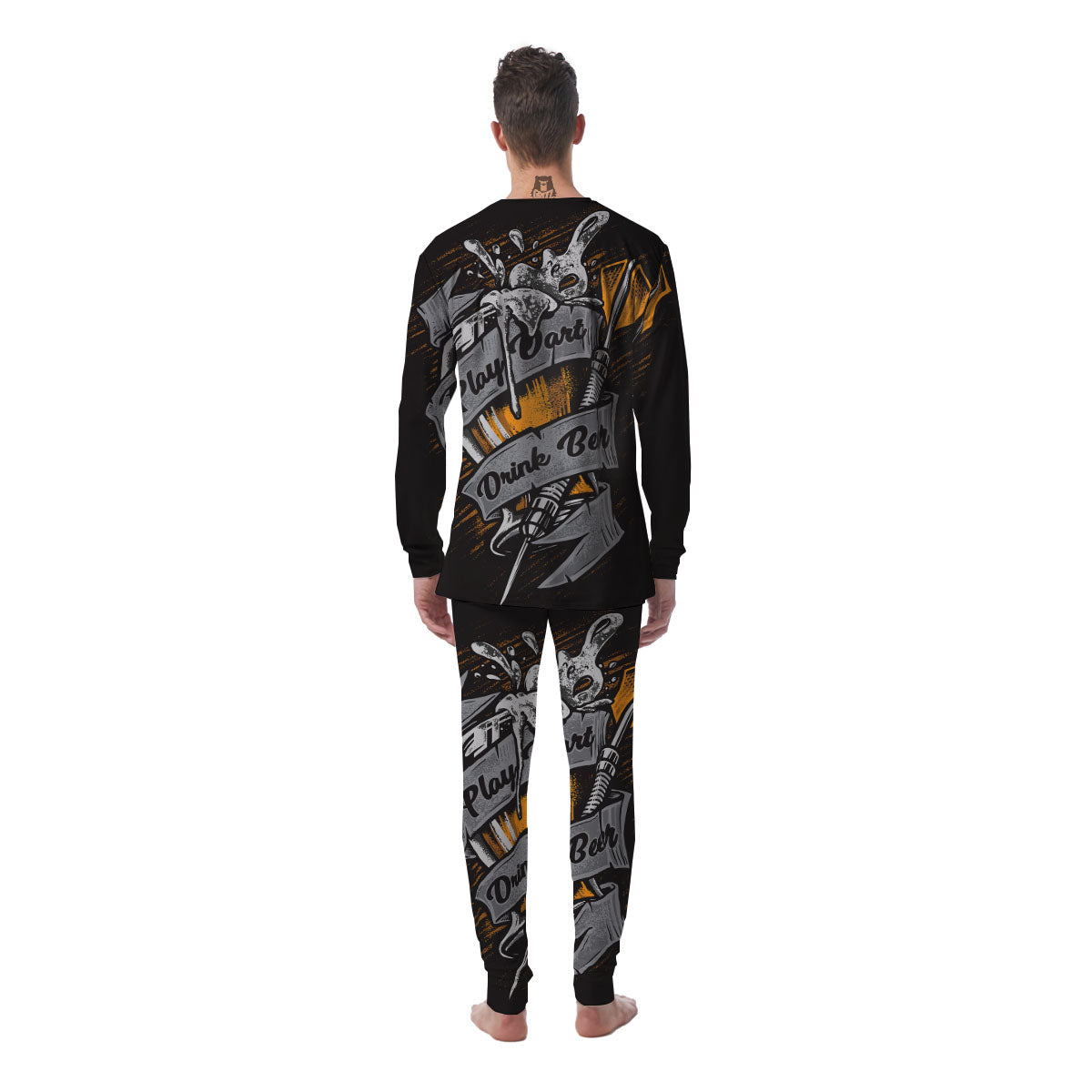 Play Dart Drink Beer Print Men's Pajamas-grizzshop