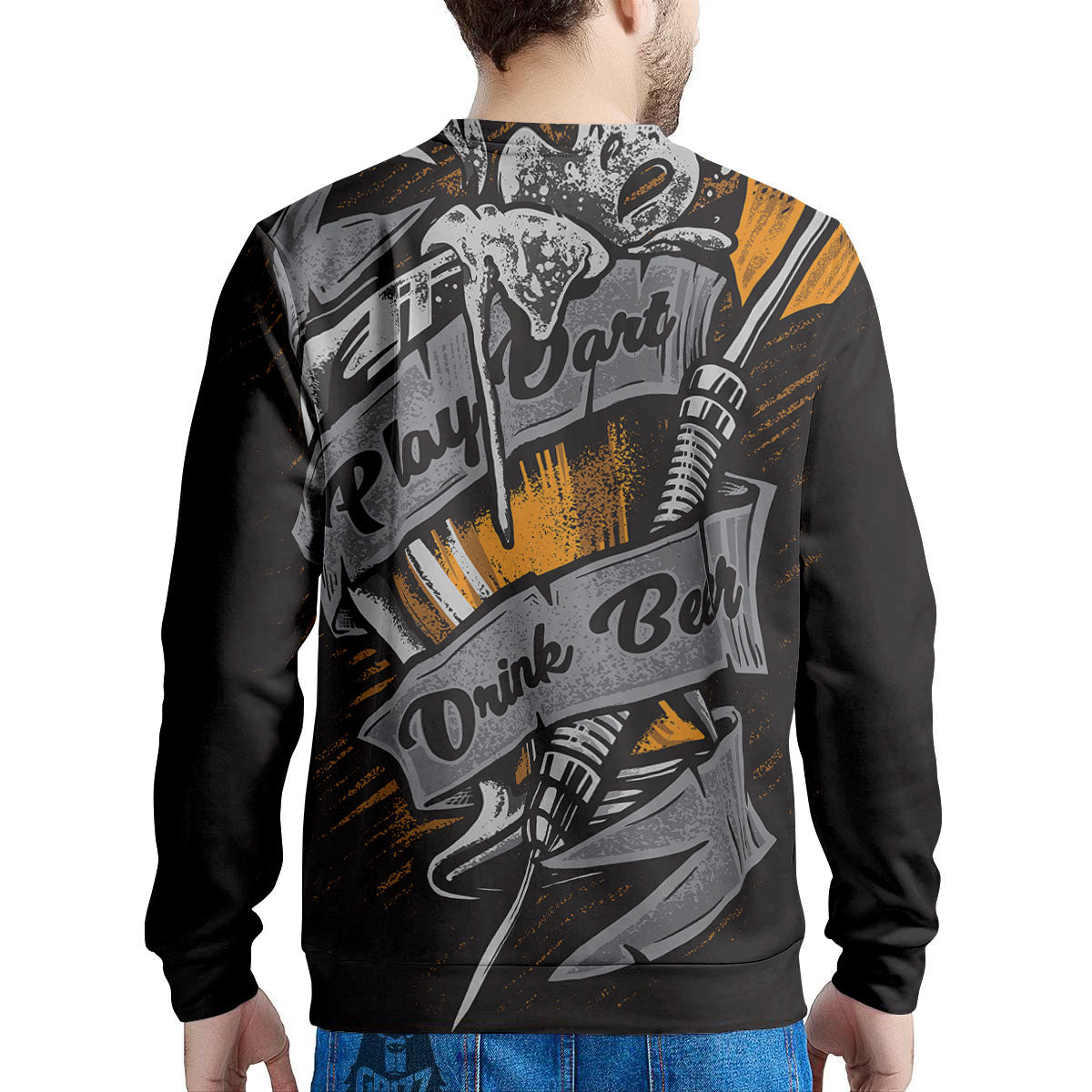 Play Dart Drink Beer Print Men's Sweatshirt-grizzshop