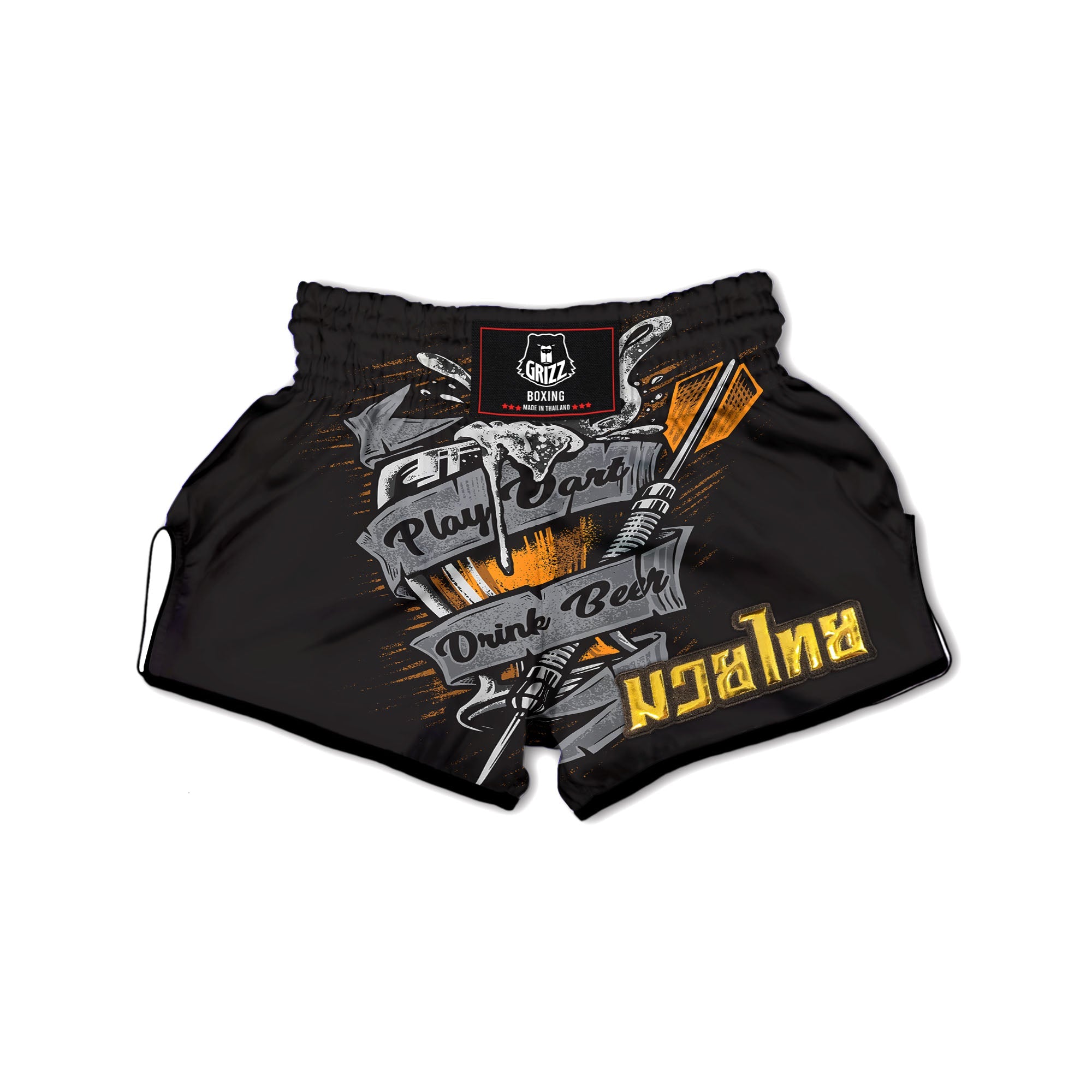 Play Dart Drink Beer Print Muay Thai Boxing Shorts-grizzshop