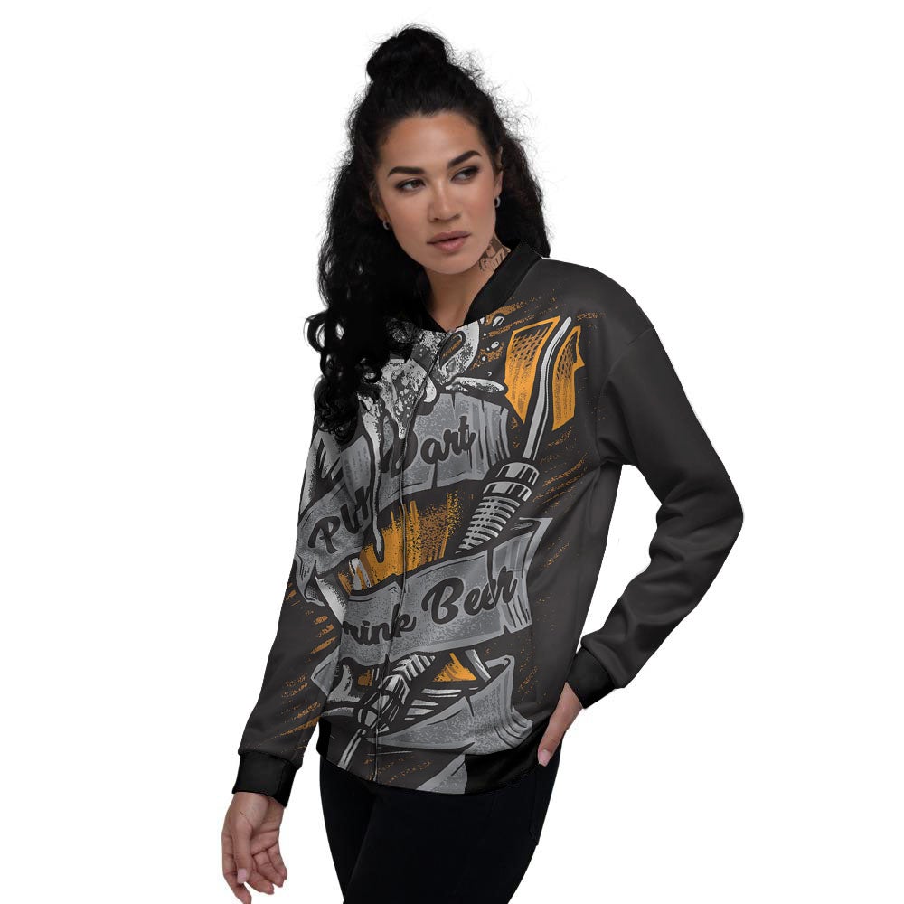 Play Dart Drink Beer Print Women's Bomber Jacket-grizzshop