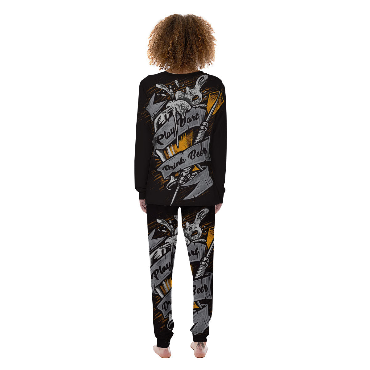Play Dart Drink Beer Print Women's Pajamas-grizzshop