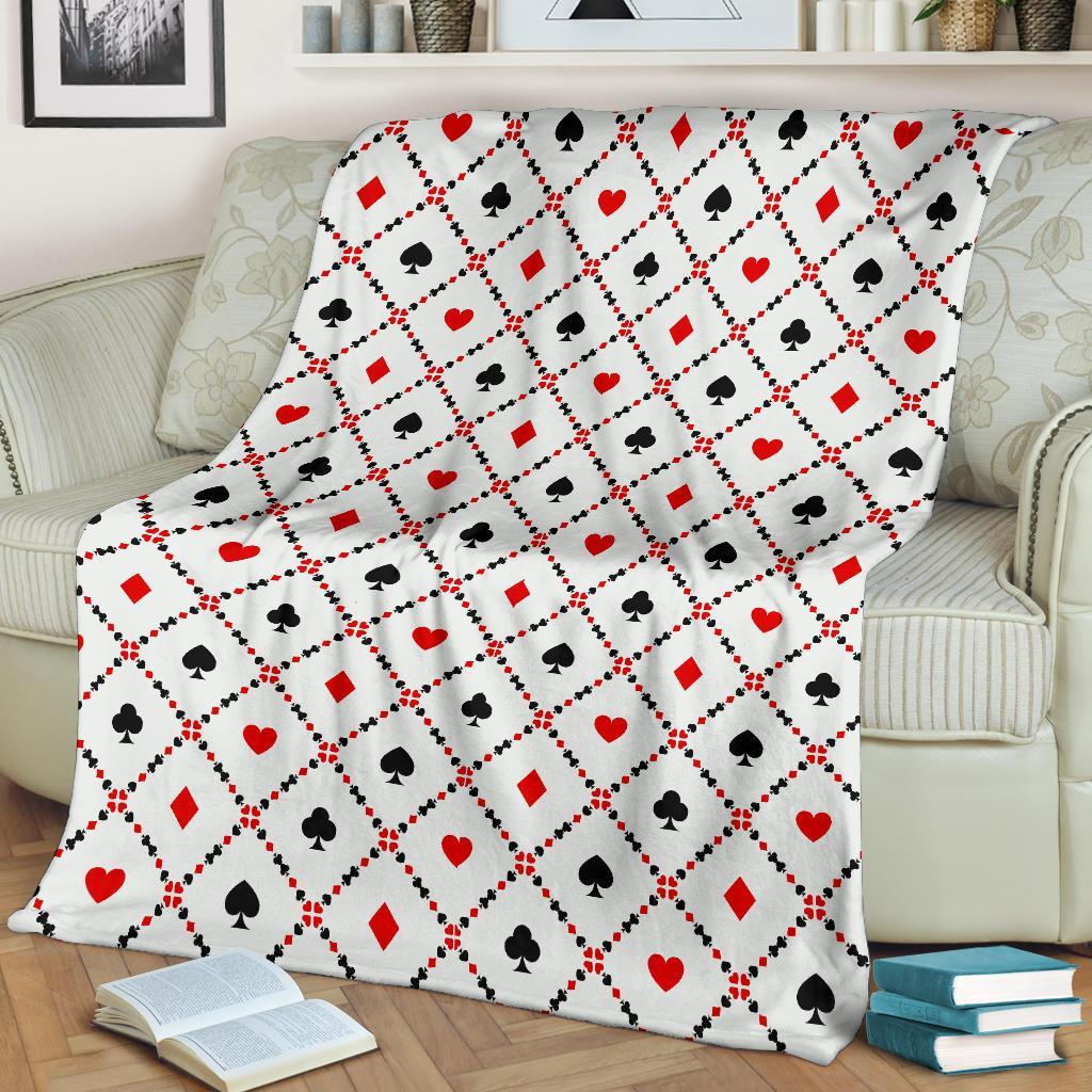 Playing Card Casino Poker Pattern Print Blanket-grizzshop