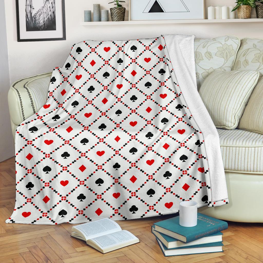 Playing Card Casino Poker Pattern Print Blanket-grizzshop