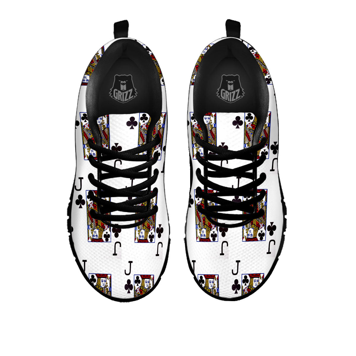 Playing Card Jack Of Clubs Print Pattern Black Sneaker-grizzshop
