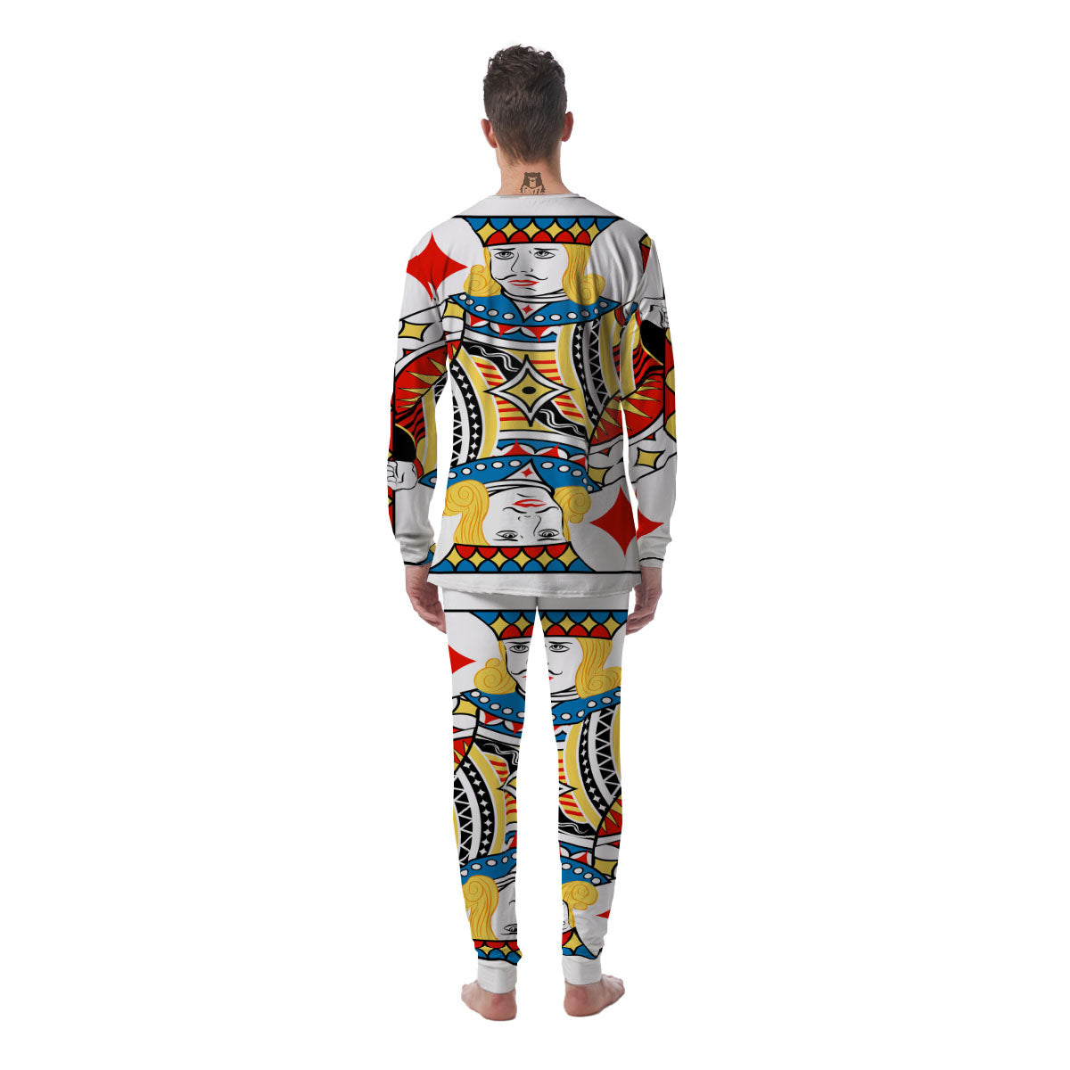 Playing Card Jack Of Diamonds Print Men's Pajamas-grizzshop