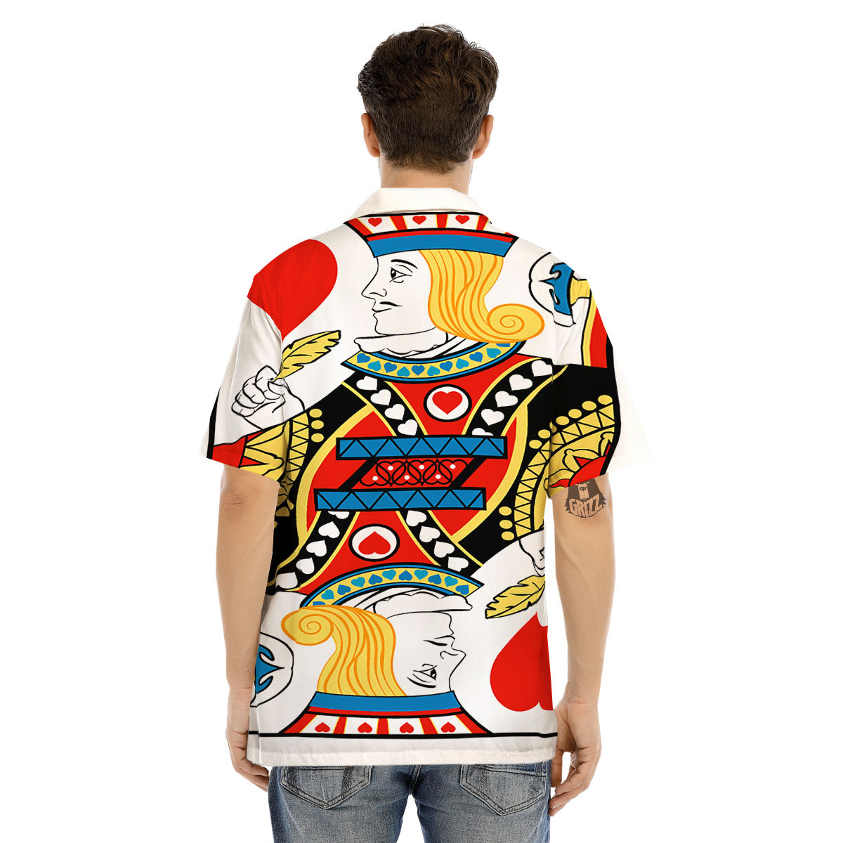Playing Card Jack Of Hearts Print Men's Hawaiian Shirt-grizzshop