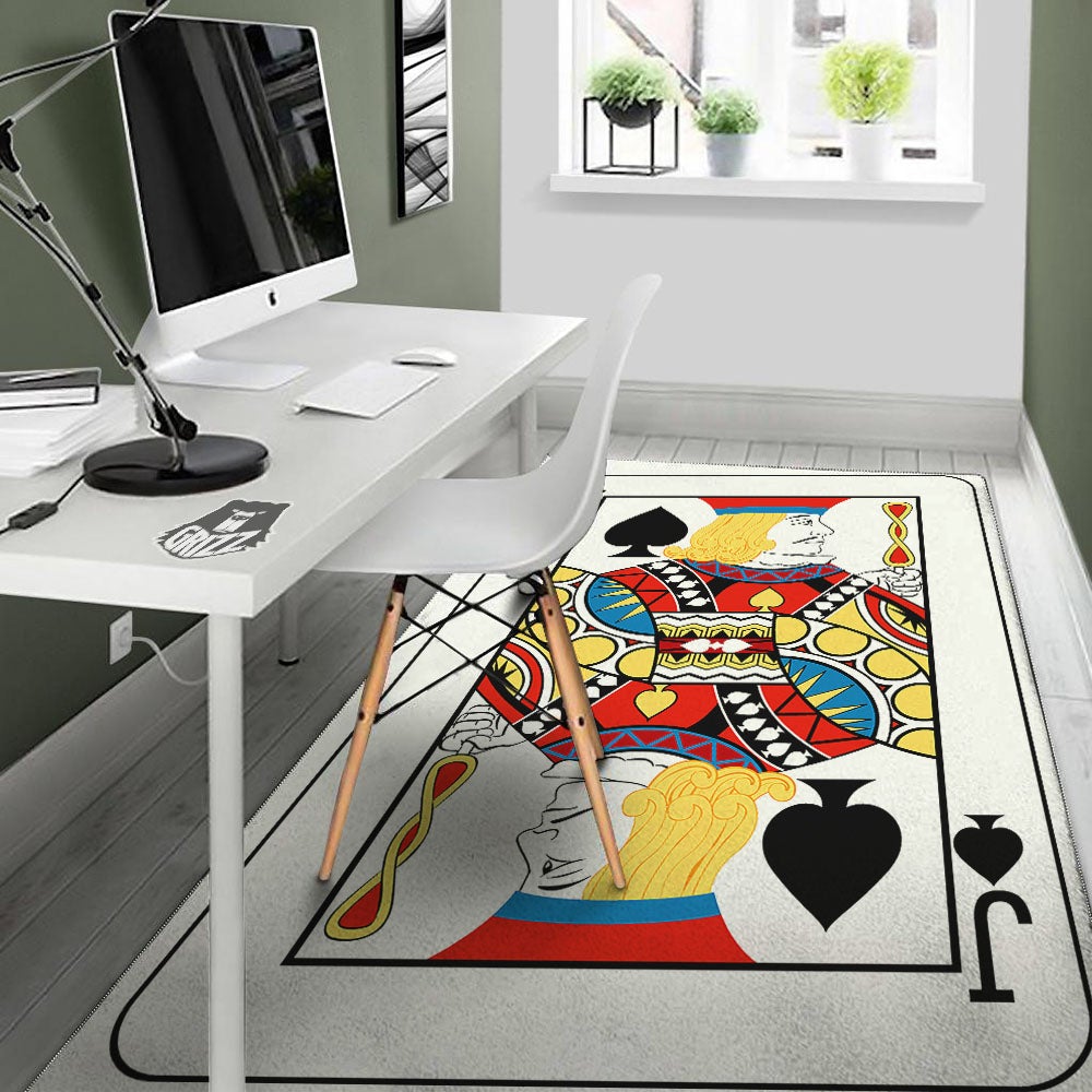 Playing Card Jack Of Spades Print Floor Mat-grizzshop