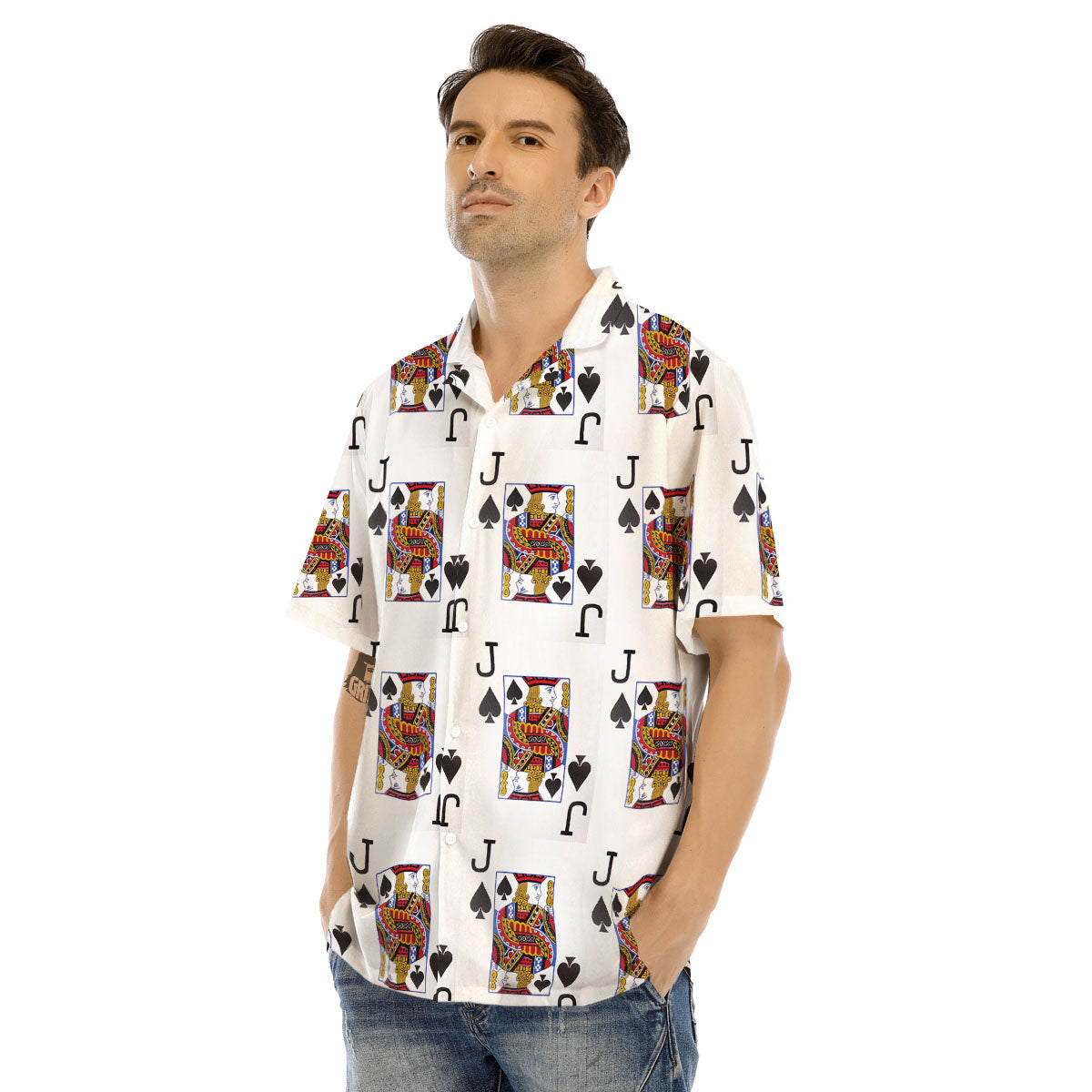 Playing Card Jack Of Spades Print Pattern Men's Hawaiian Shirt-grizzshop