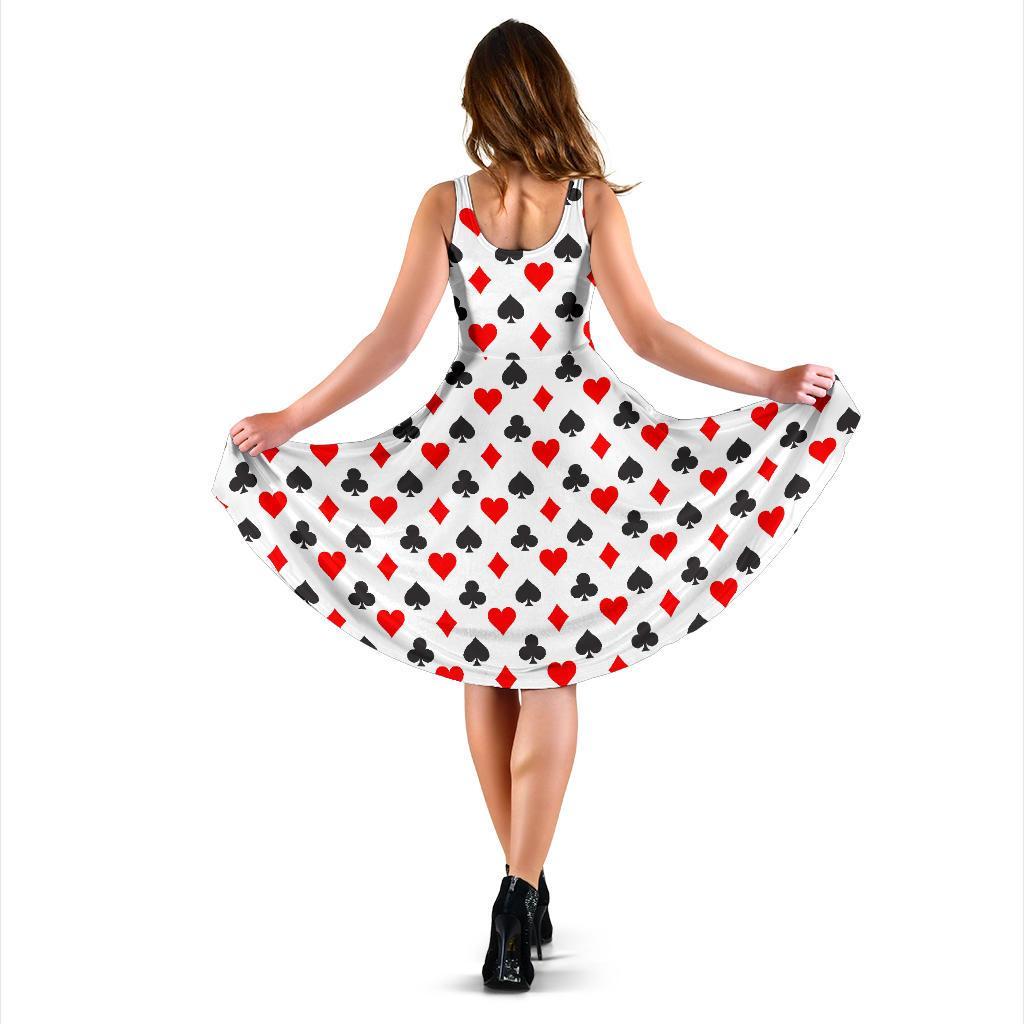 Playing Card Poker Casino Pattern Print Dress-grizzshop