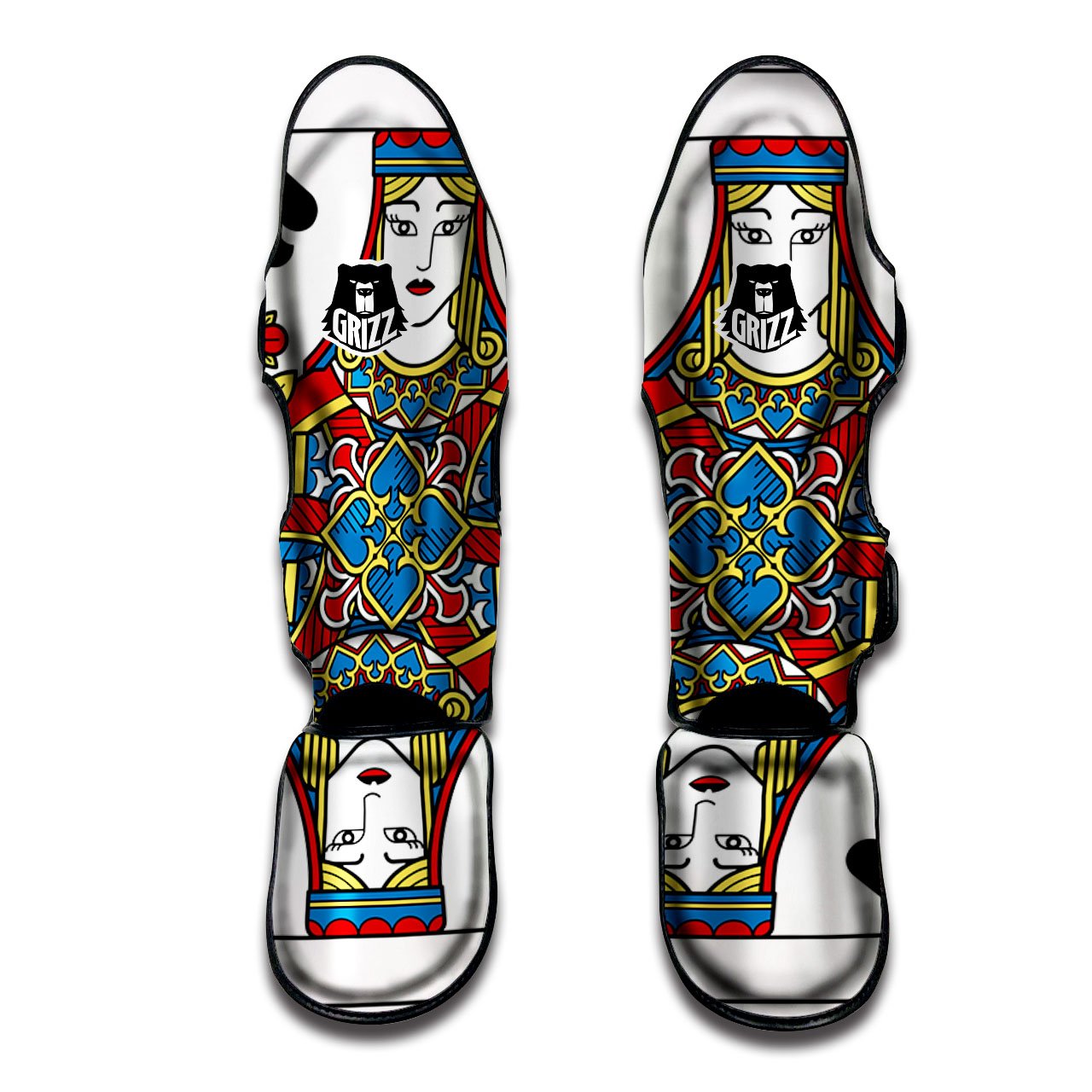 Playing Card King Of Spades Print Muay Thai Boxing Shorts
