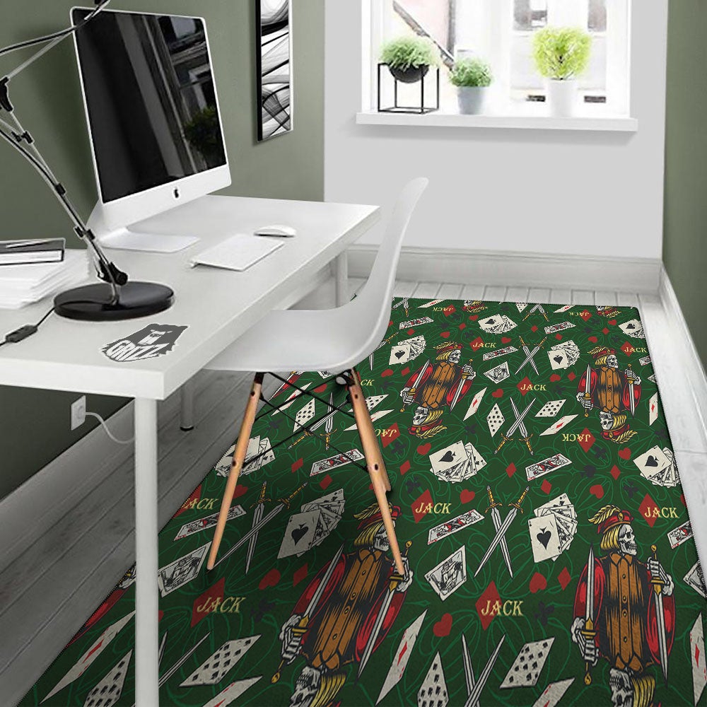 Playing Card Suits Poker Print Pattern Floor Mat-grizzshop
