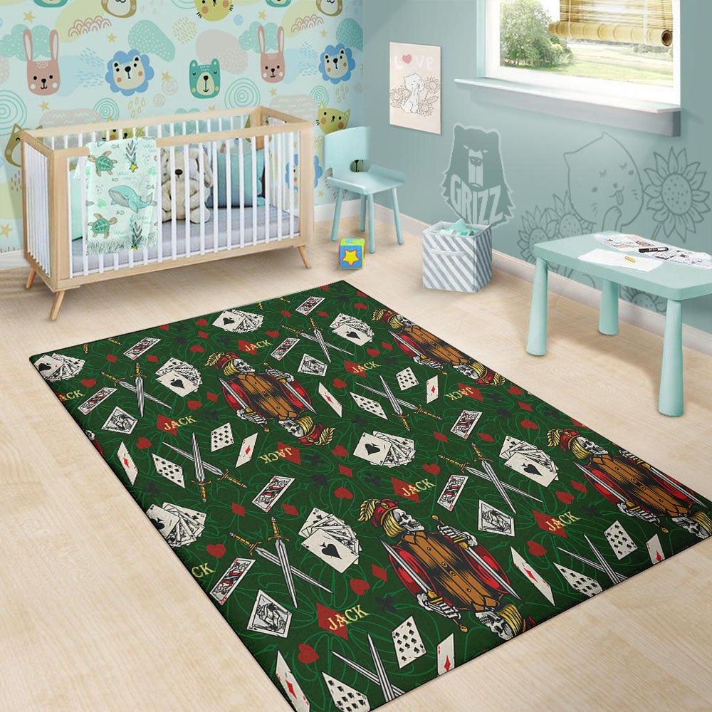 Playing Card Suits Poker Print Pattern Floor Mat-grizzshop