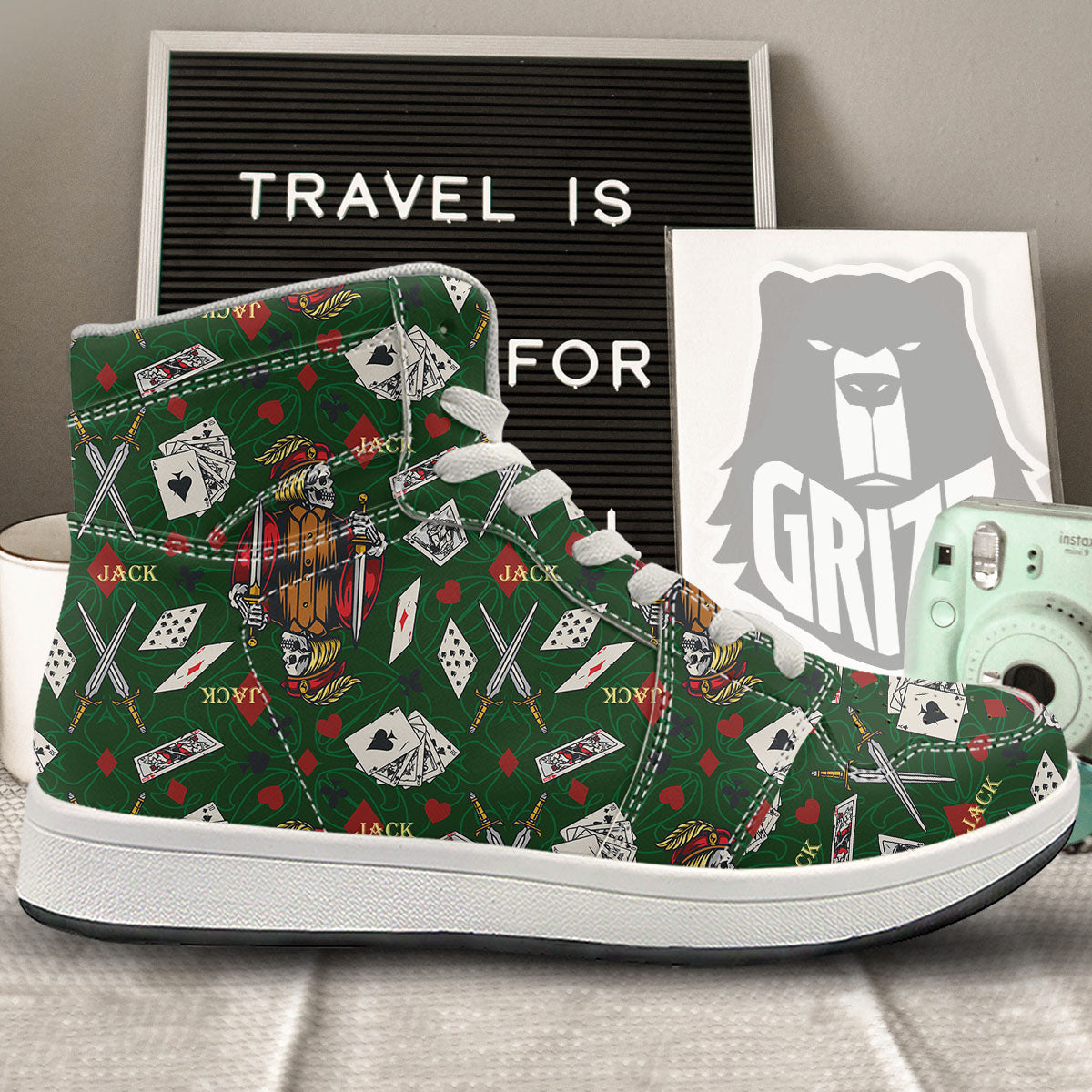 Playing Card Suits Poker Print Pattern High Top Sneakers-grizzshop
