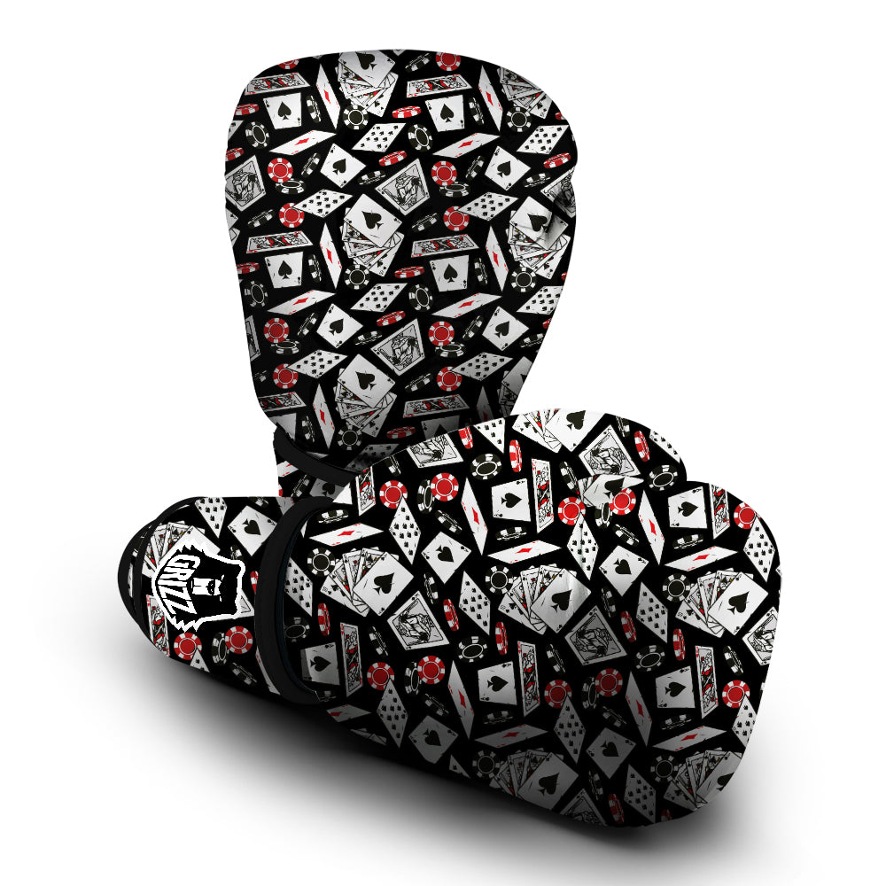 Playing Cards Ace Print Pattern Boxing Gloves-grizzshop