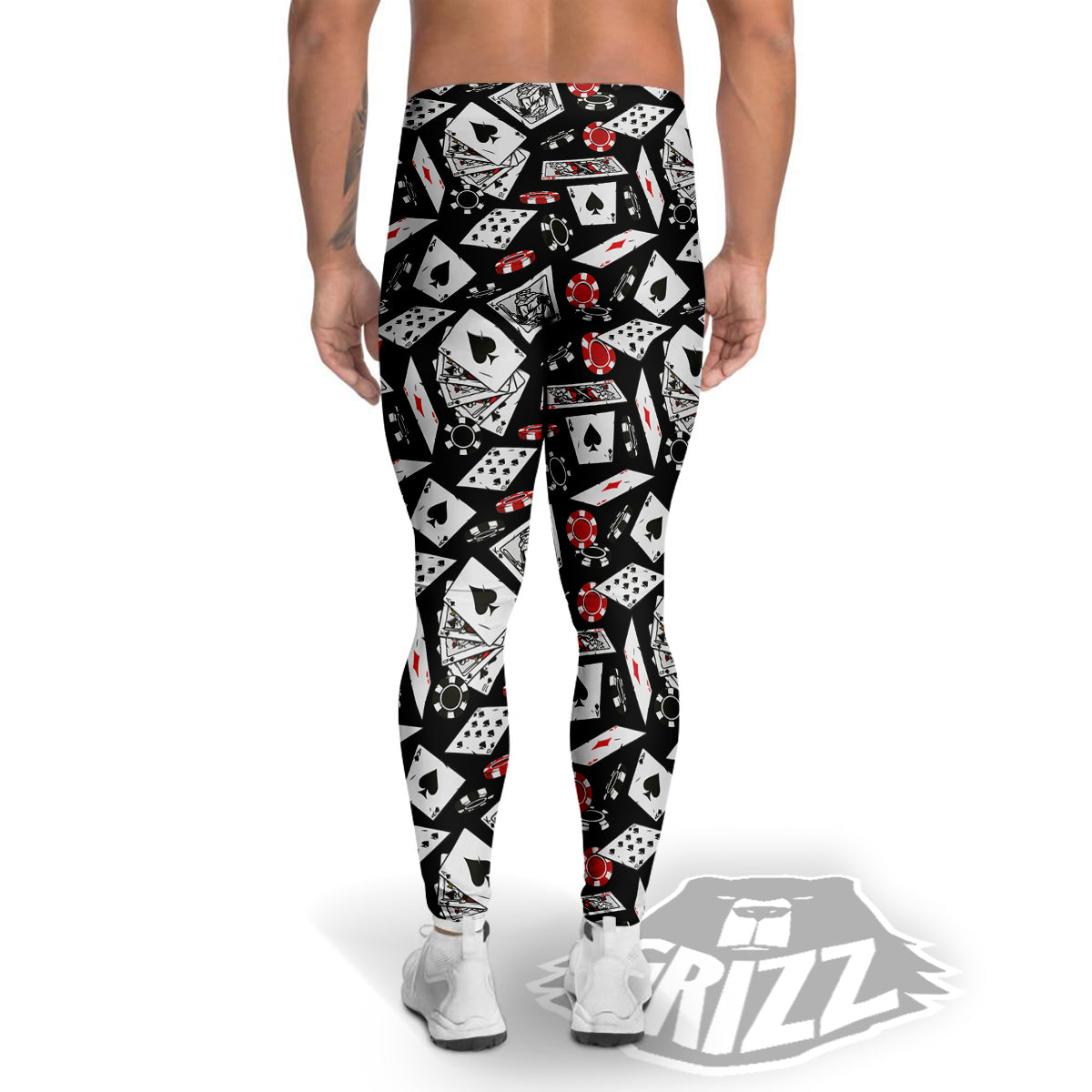 Playing Cards Ace Print Pattern Men's Leggings-grizzshop
