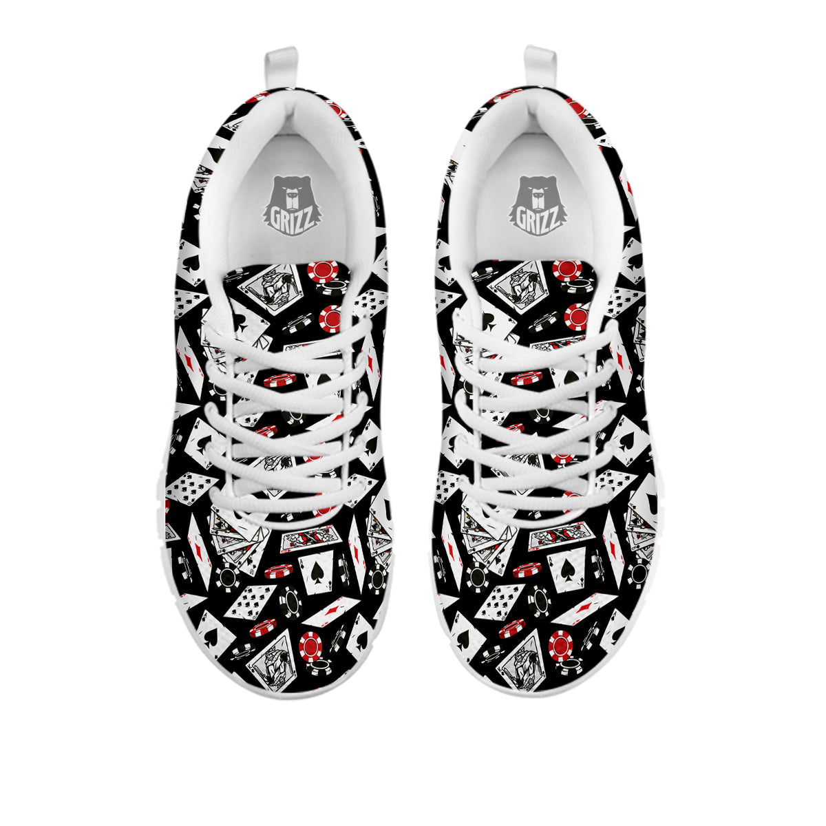 Playing Cards Ace Print Pattern White Sneaker-grizzshop