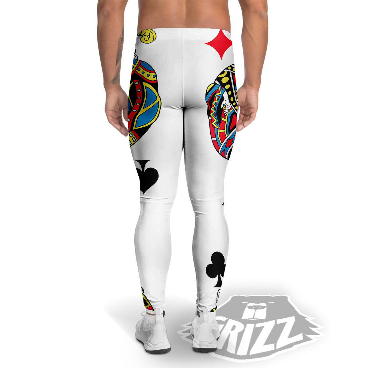 Playing Cards Four Jacks Print Men's Leggings-grizzshop