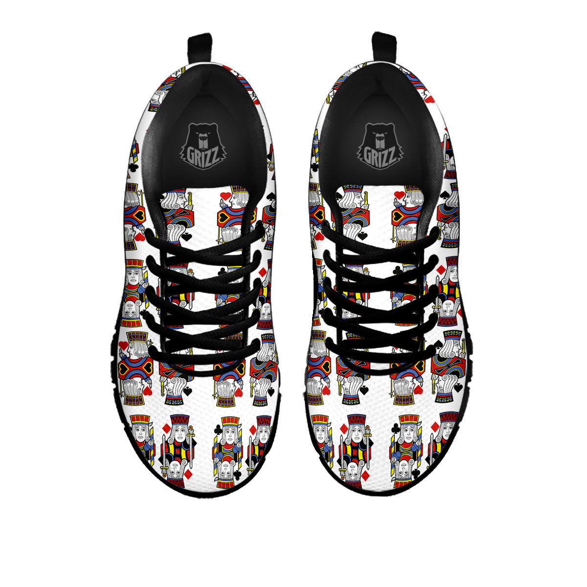 Playing Cards Four Jacks Print Pattern Black Sneaker-grizzshop
