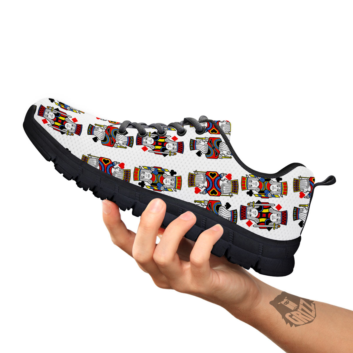 Playing Cards Four Jacks Print Pattern Black Sneaker-grizzshop