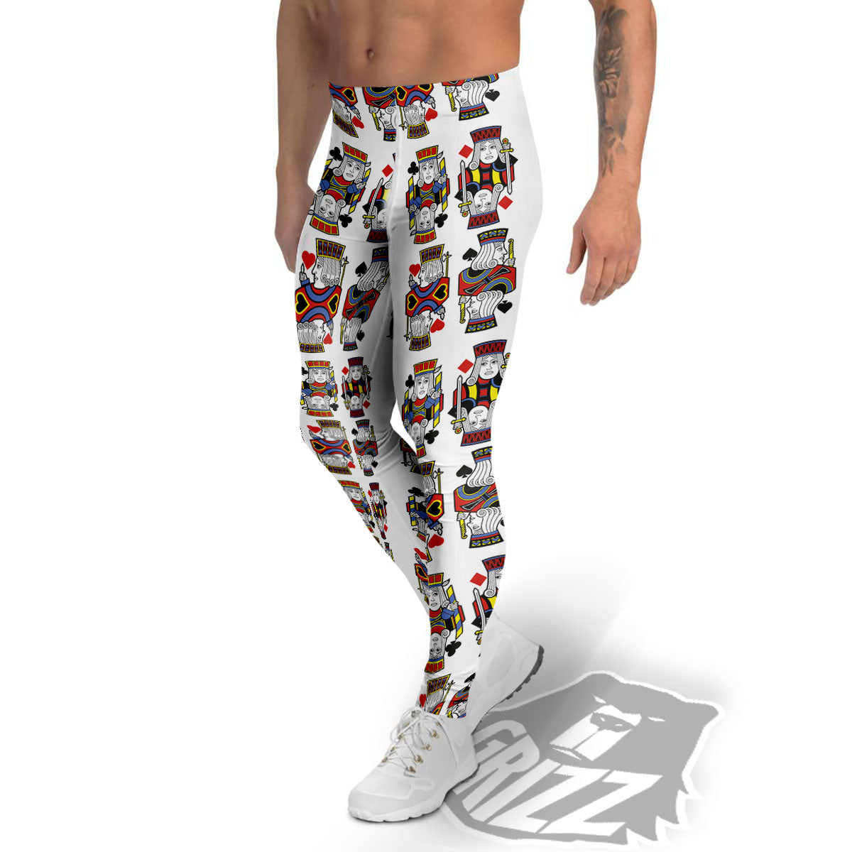 Playing Cards Four Jacks Print Pattern Men's Leggings-grizzshop