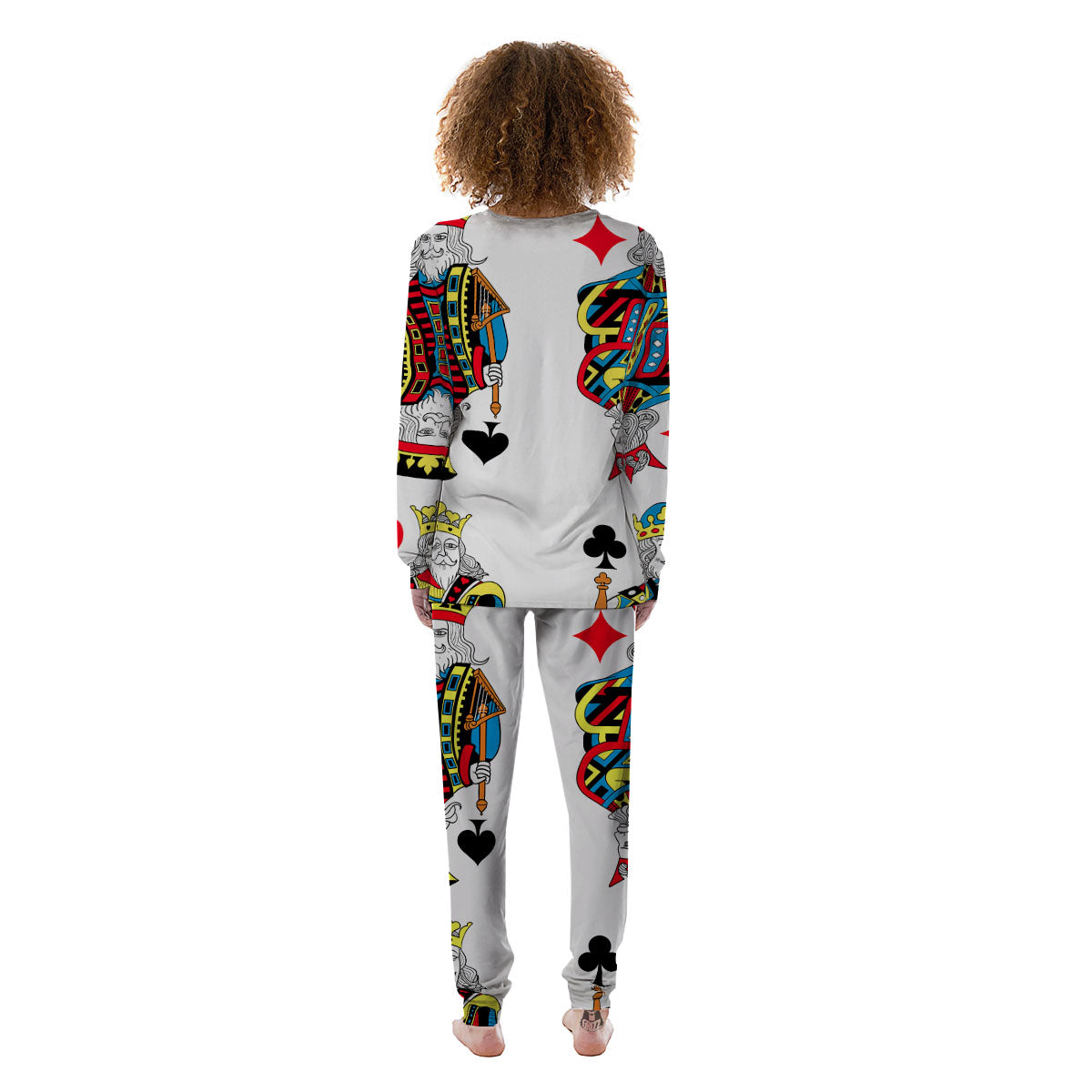 Playing Cards Four Kings Print Women's Pajamas-grizzshop