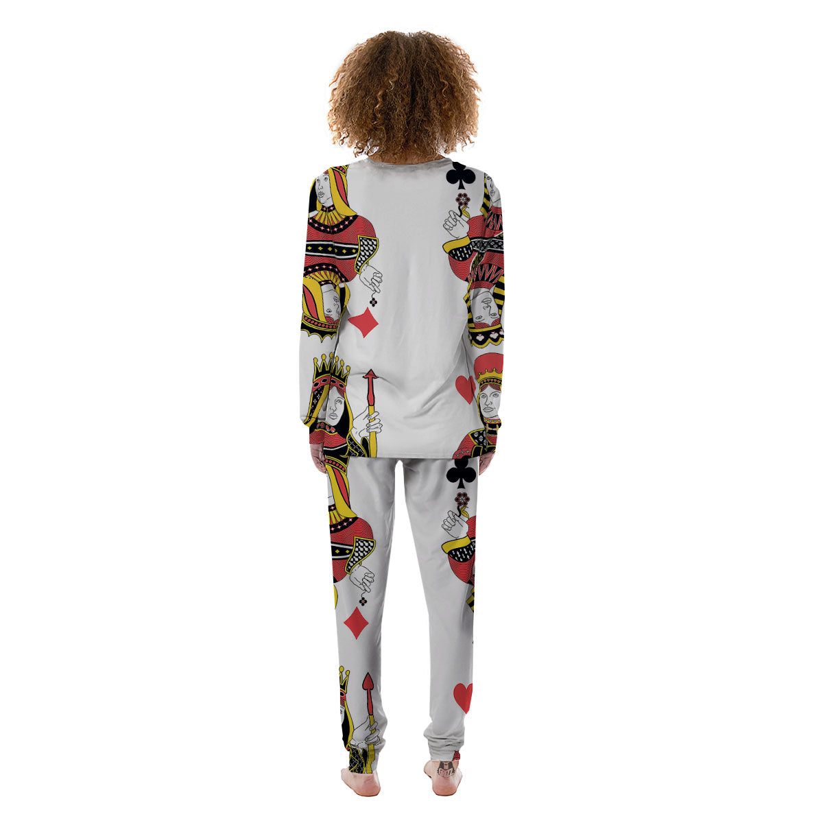 Playing Cards Four Queens Print Women's Pajamas-grizzshop