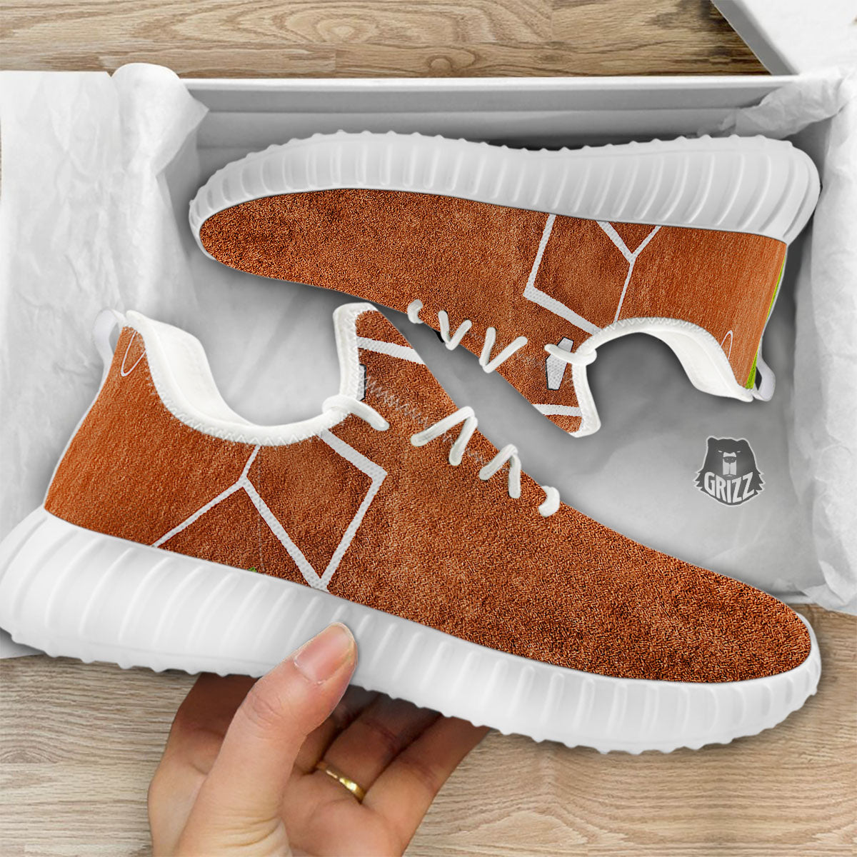Playing Field Softball Print White Walking Shoes-grizzshop