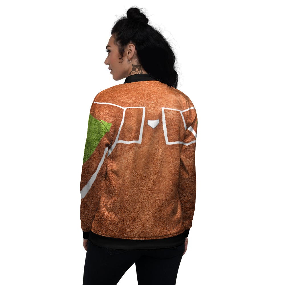 Playing Field Softball Print Women's Bomber Jacket-grizzshop