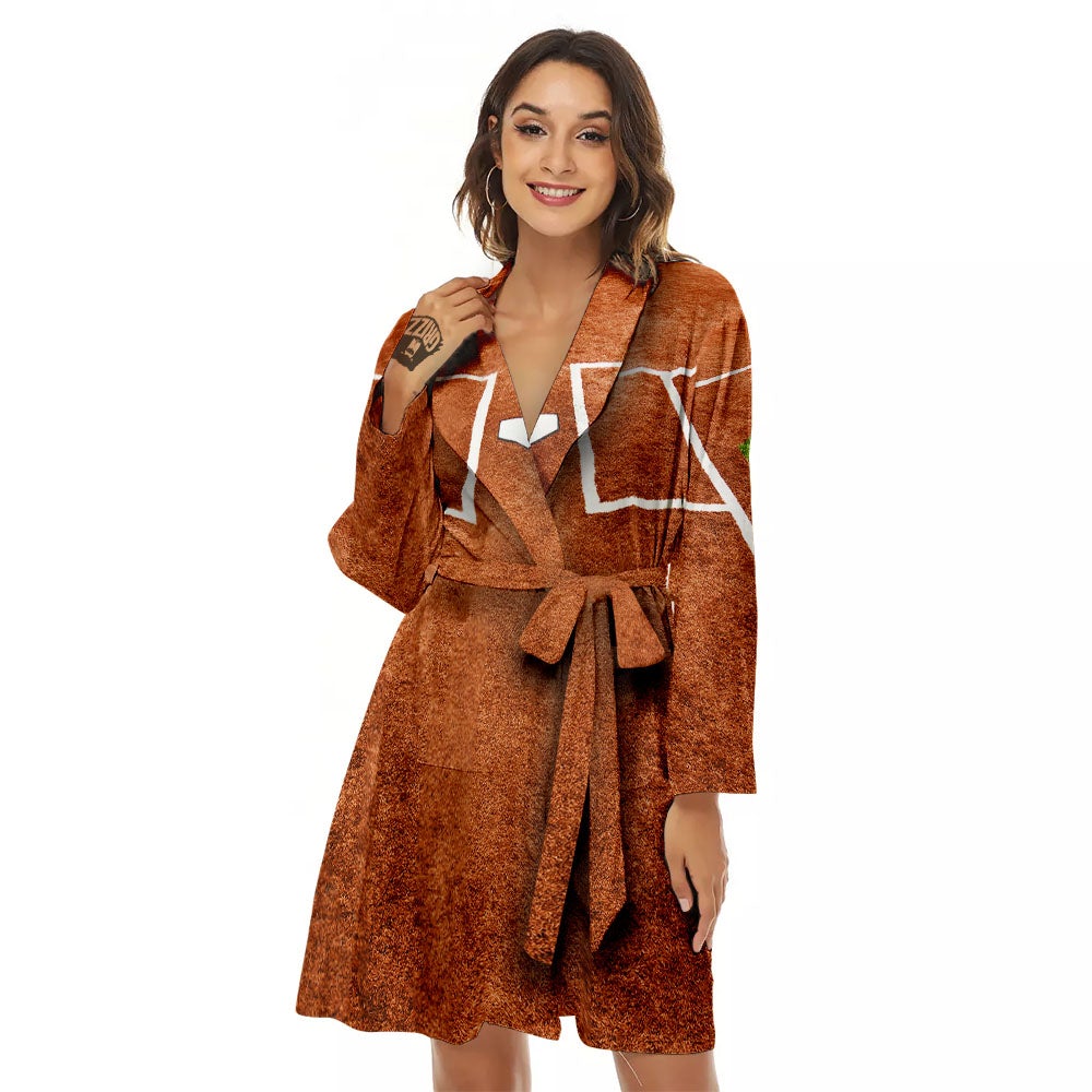 Playing Field Softball Print Women's Robe-grizzshop