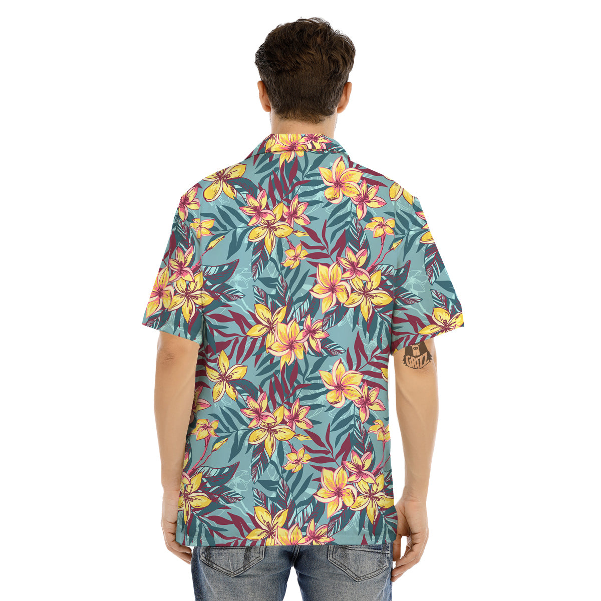 Plumeria Frangipani Tropical Print Pattern Men's Hawaiian Shirt-grizzshop