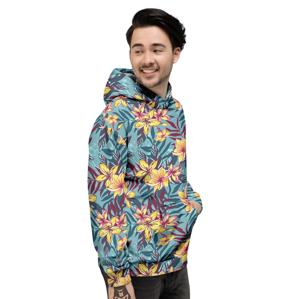 Plumeria Frangipani Tropical Print Pattern Men's Hoodie-grizzshop