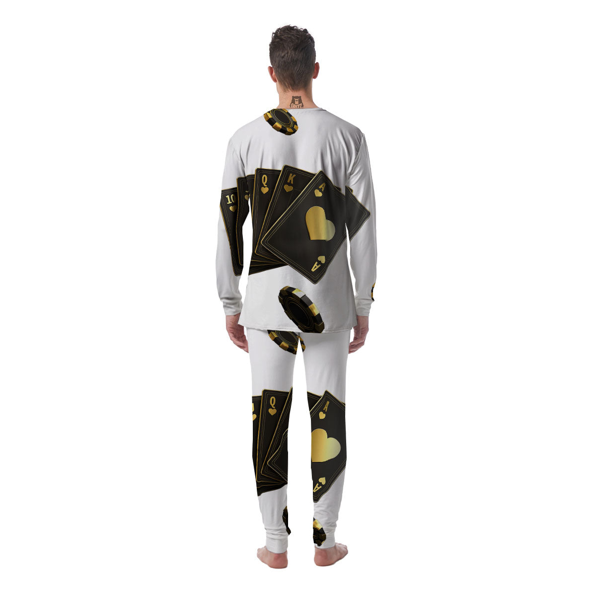 Poker Cards Print Men's Pajamas-grizzshop