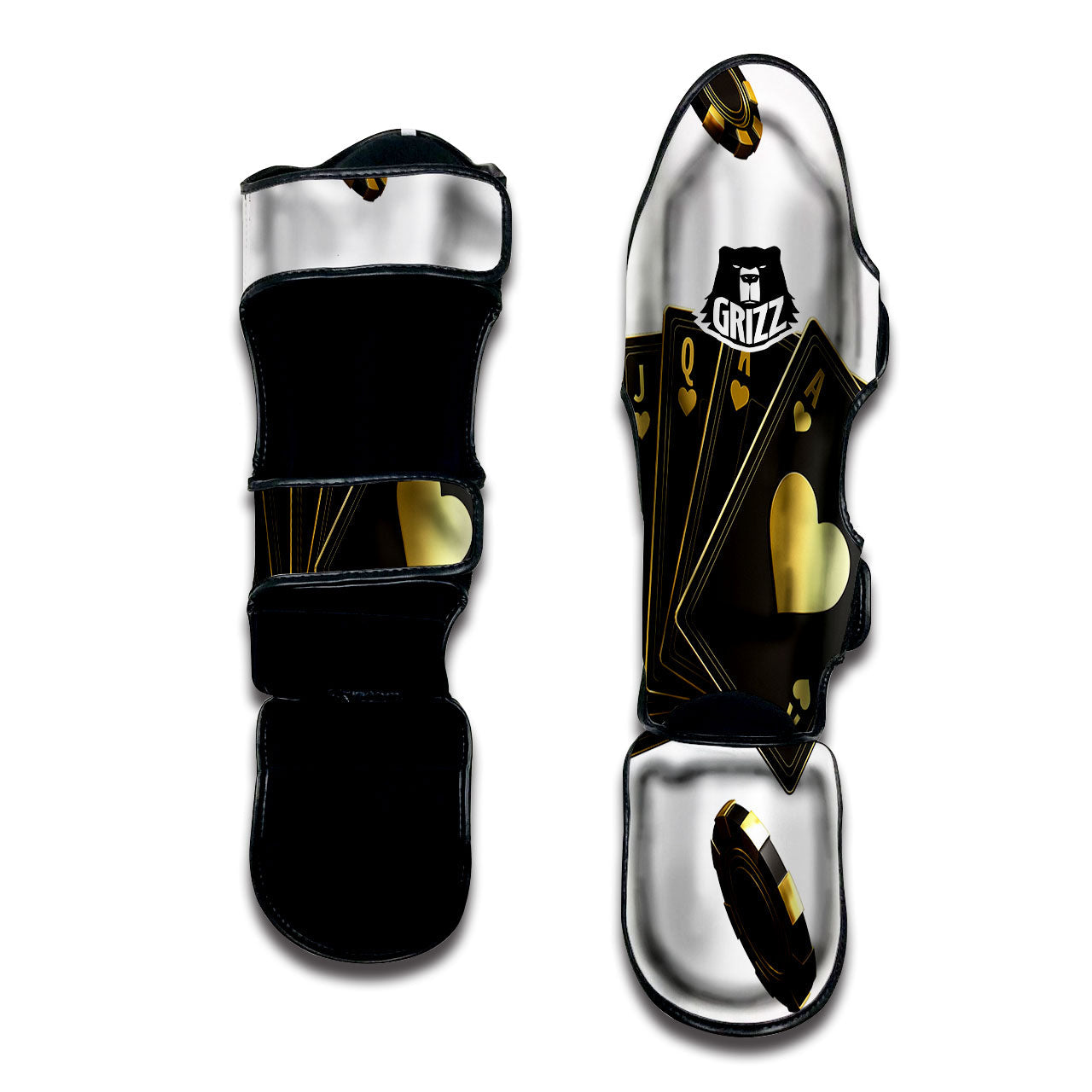 Poker Cards Print Muay Thai Shin Guards-grizzshop