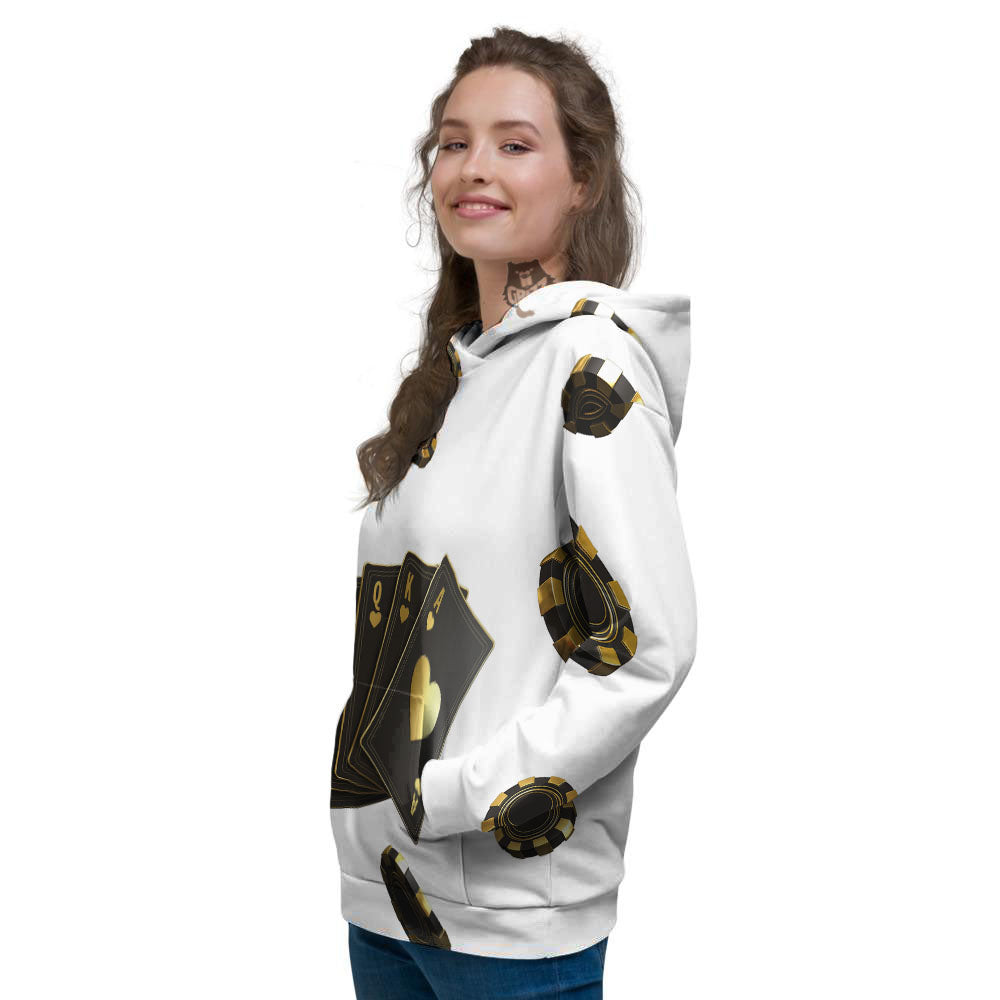 Poker Cards Print Women's Hoodie-grizzshop