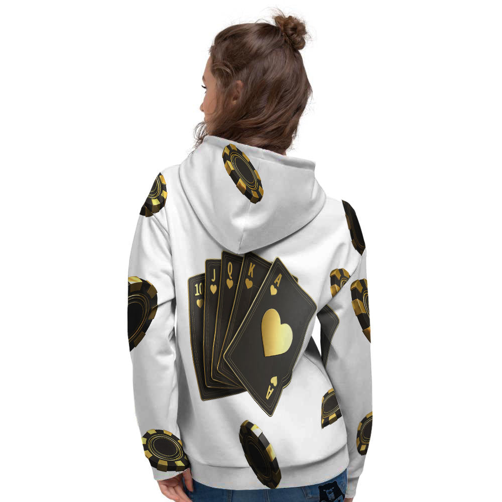 Poker Cards Print Women's Hoodie-grizzshop