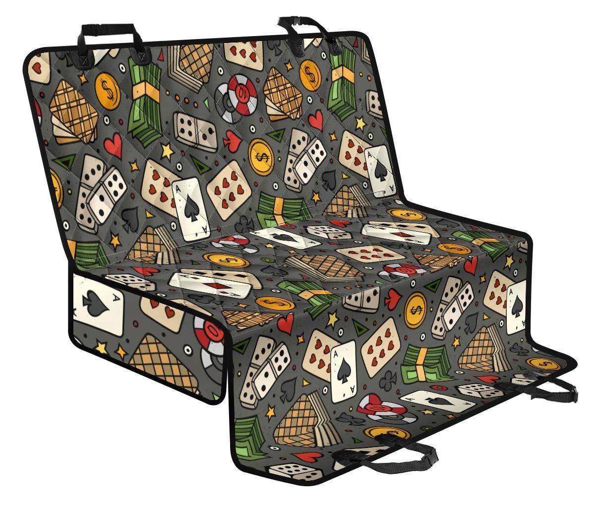 Poker Casino Pattern Print Pet Car Seat Cover-grizzshop