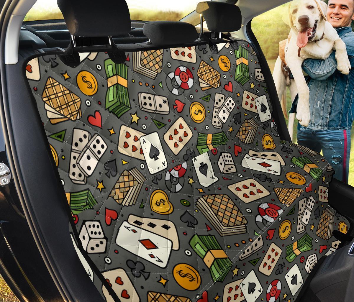 Poker Casino Pattern Print Pet Car Seat Cover-grizzshop
