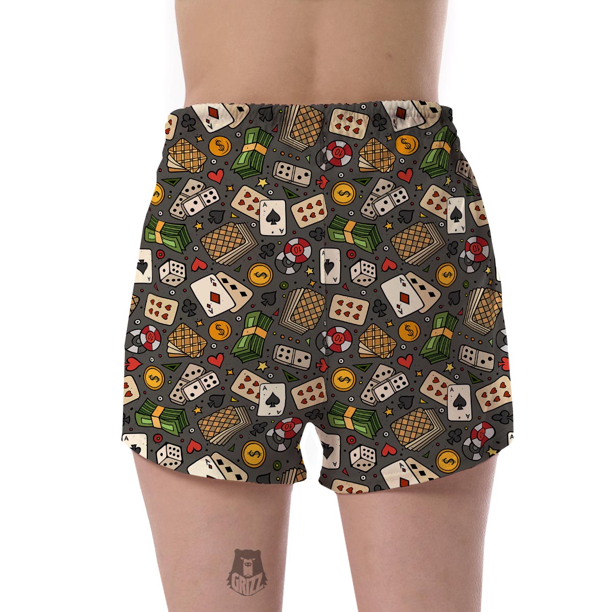 Poker Casino Pattern Print Women's Shorts-grizzshop