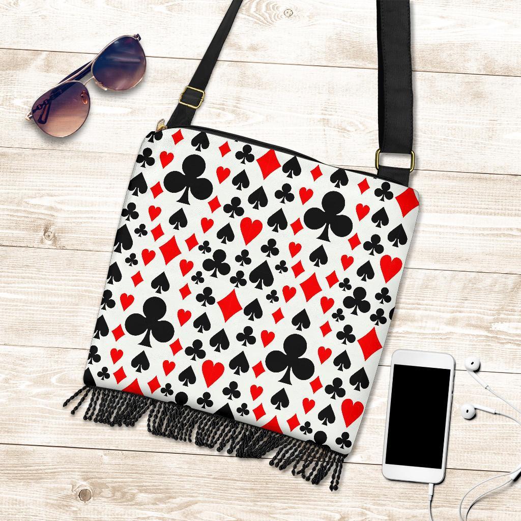Poker Casino Playing Card Pattern Print Crossbody Bags-grizzshop