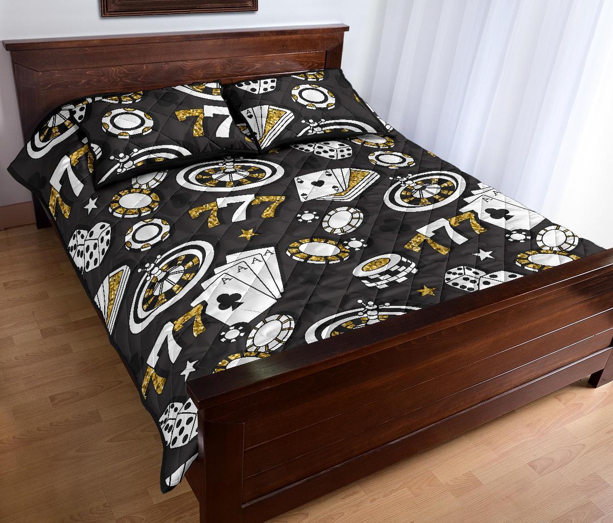 Poker Casino Print Pattern Bed Set Quilt-grizzshop