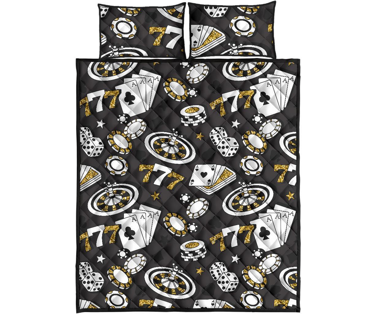 Poker Casino Print Pattern Bed Set Quilt-grizzshop