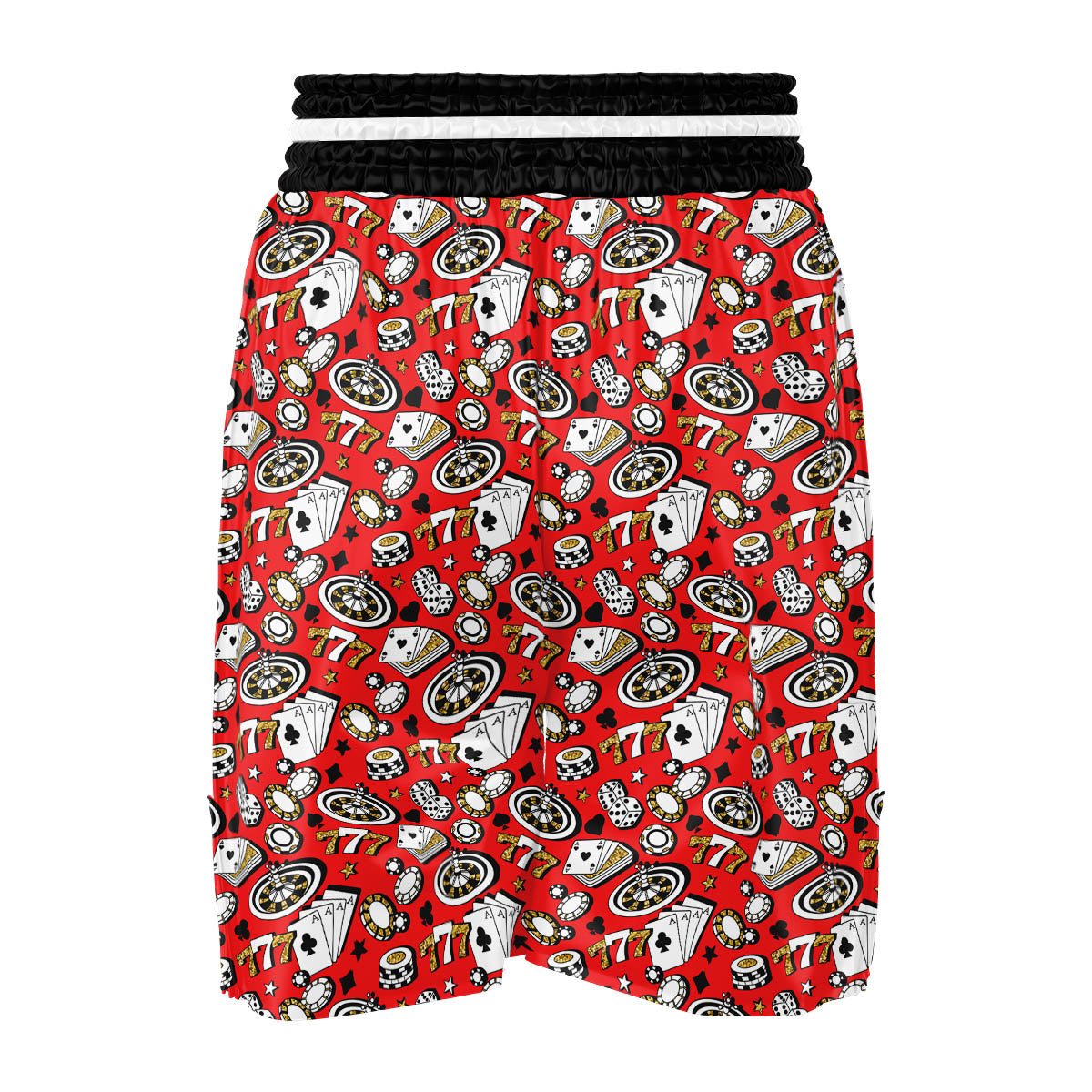 Poker Casino Print Pattern Boxing Shorts-grizzshop
