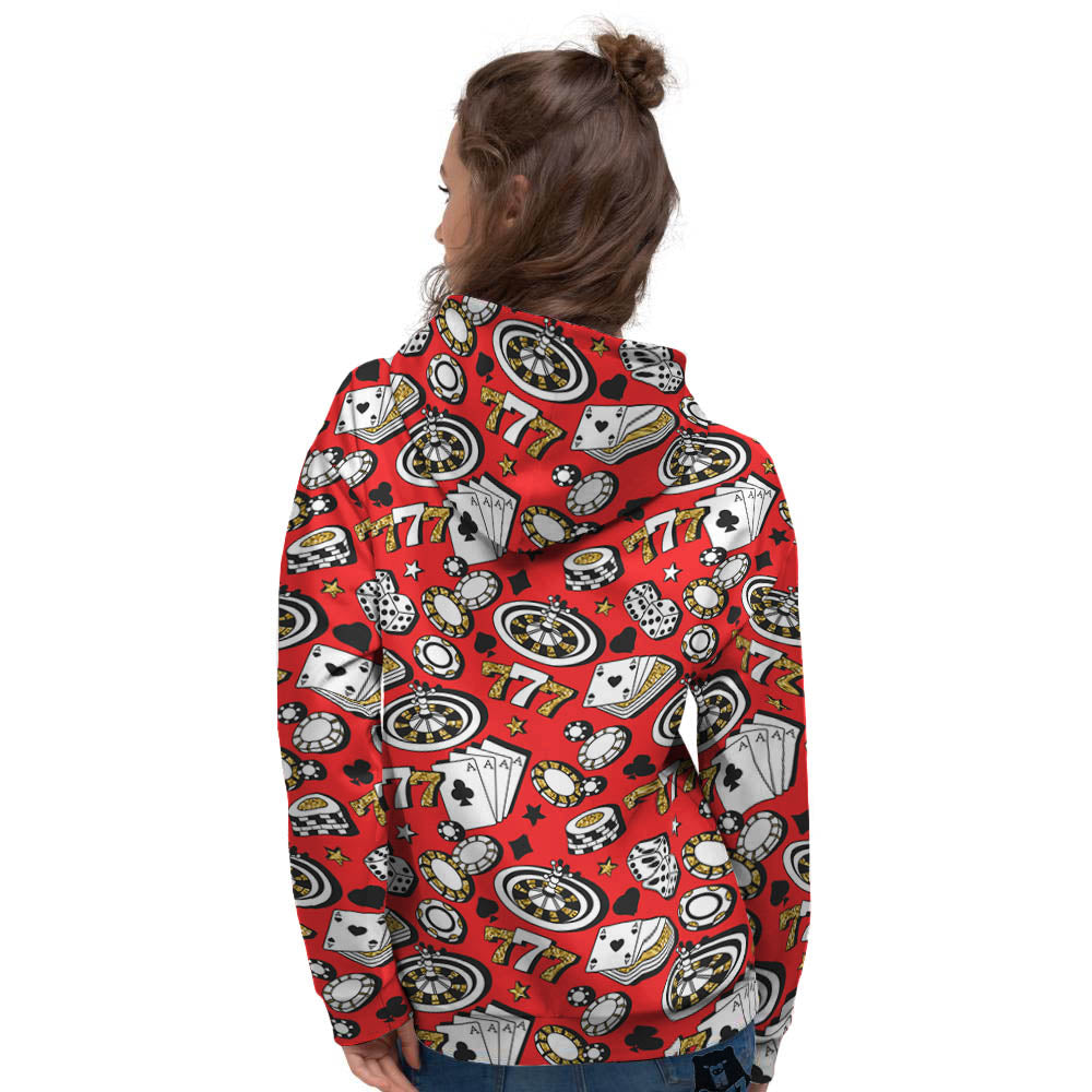 Poker Casino Print Pattern Women's Hoodie-grizzshop