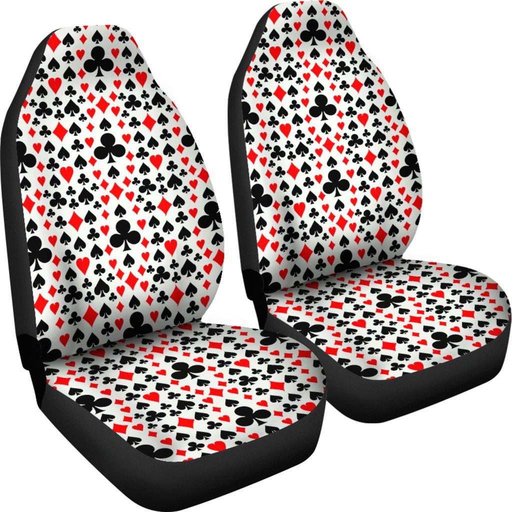 Poker Casino Playing Card Pattern Print Universal Fit Car Seat Cover-grizzshop