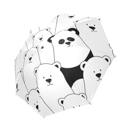 Polar Bear Panda Pattern Print Foldable Umbrella-grizzshop