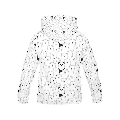 Polar Bear Panda Pattern Print Women Pullover Hoodie-grizzshop