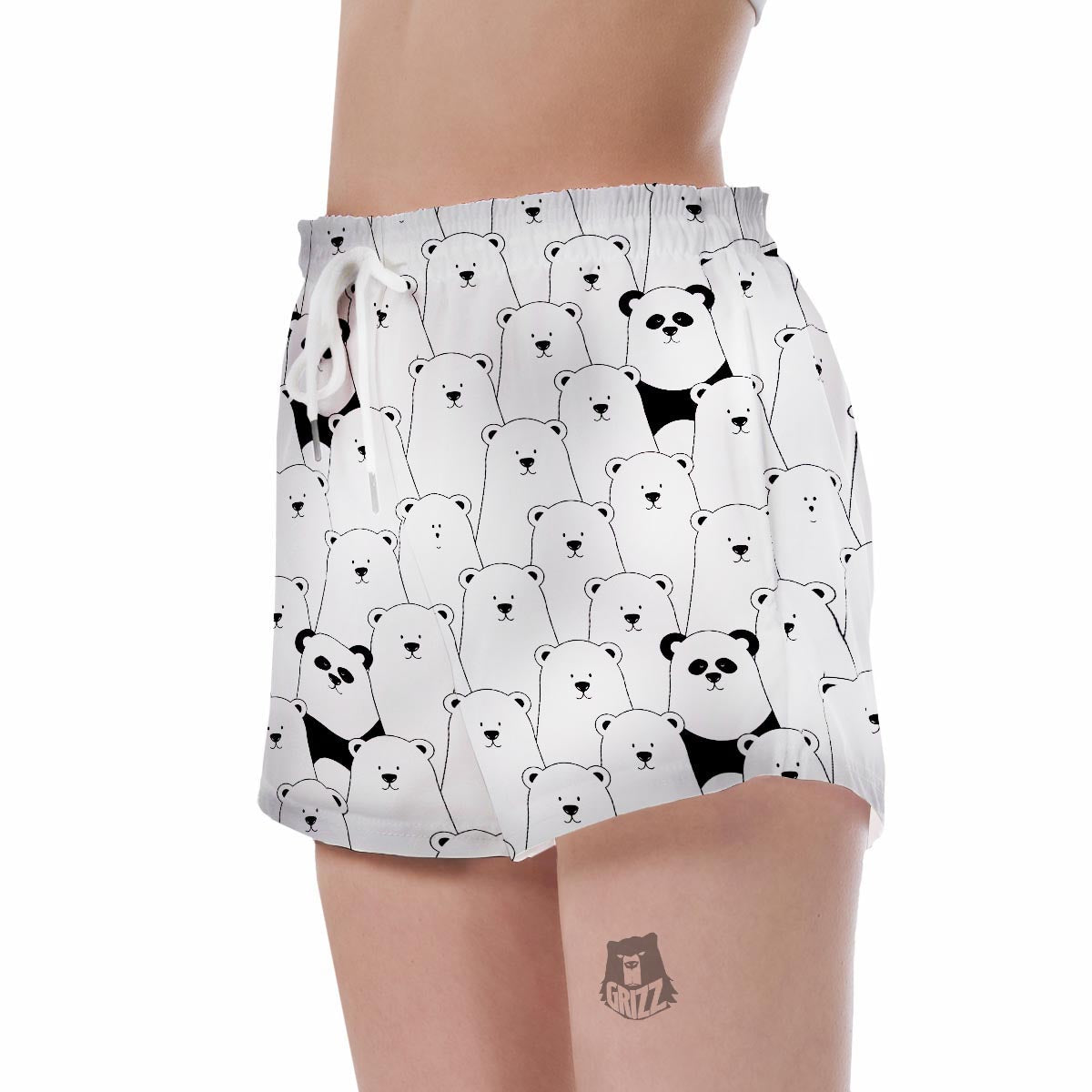 Polar Bear Panda Pattern Print Women's Shorts-grizzshop