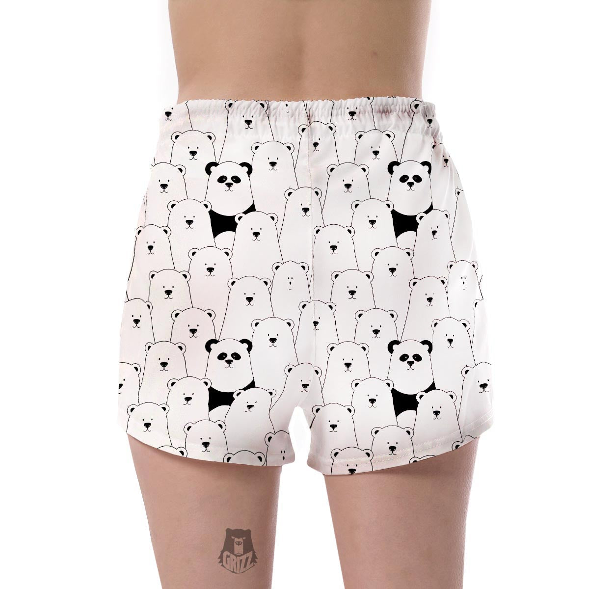 Polar Bear Panda Pattern Print Women's Shorts-grizzshop