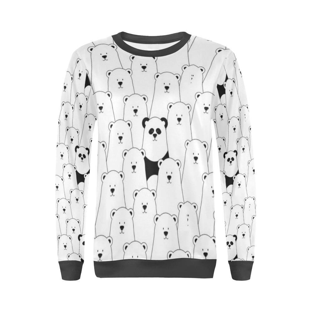 Polar Bear Panda Pattern Print Women's Sweatshirt-grizzshop